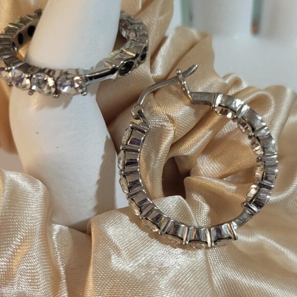 New, Montana Crystal Hoop Earrings in Stainless Steel - Picture 5 of 6